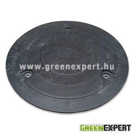 Kör alakú, fekete fekvőrendőr.