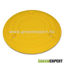 Sárga, kör alakú sebességcsökkentő küszöb.